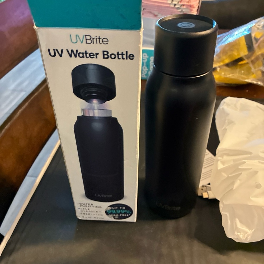 UVBrite Black UV Water Bottle